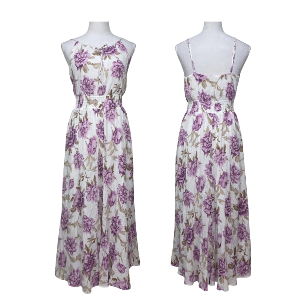Abercrombie & Fitch Purple Floral Maxi Dress wSpagetti Straps Size Large